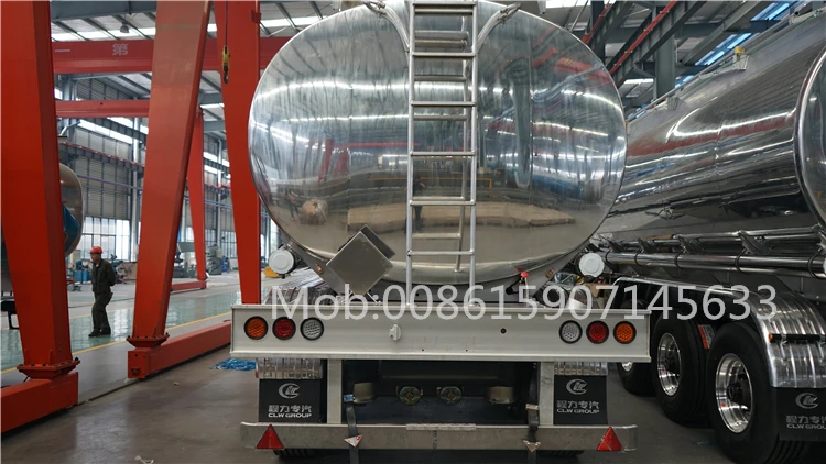 new and used 2/3 axles mirror aluminium ally tank semi trailer liquid fuel tanker truck trailer for transport