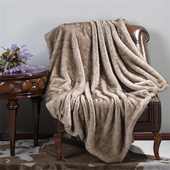 Micromink soft animal skin design faux fur blanket discharge printing throw blanket