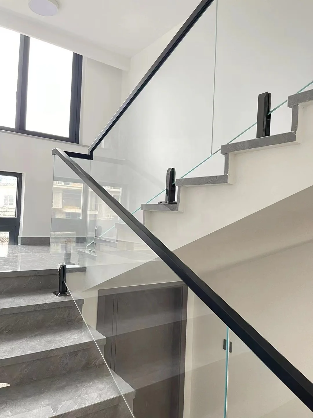 GC stair handrail railing indoor balustrade metal stairs glass rail
