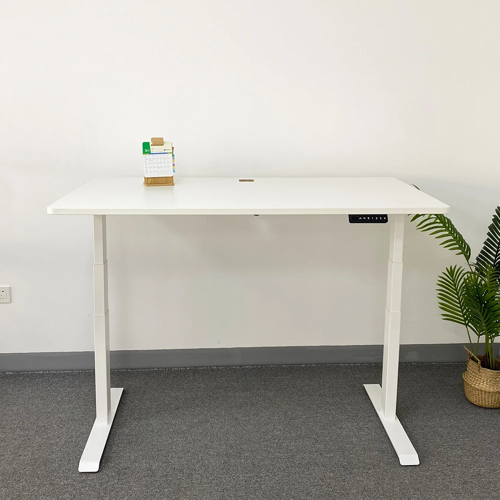 White Executive Office Desk Stand Up Electric Desk Adjustable Portable Electronic Computer Table