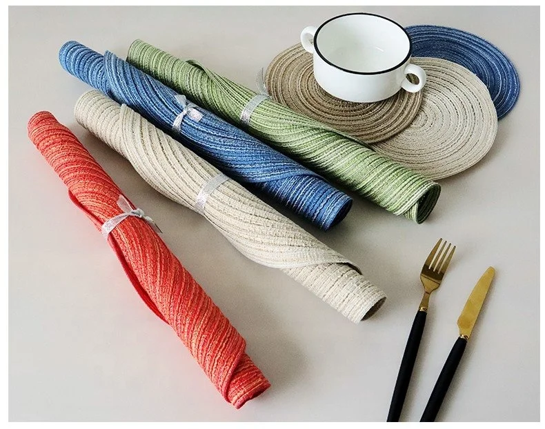 Wholesale Round PP material  woven Placemat table mat