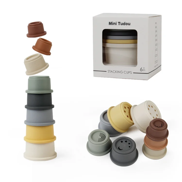 8 шт. забавные развивающие игрушки туфель радужной расцветки для малышей ванной играть силиконовые песочные часы укладка чашки