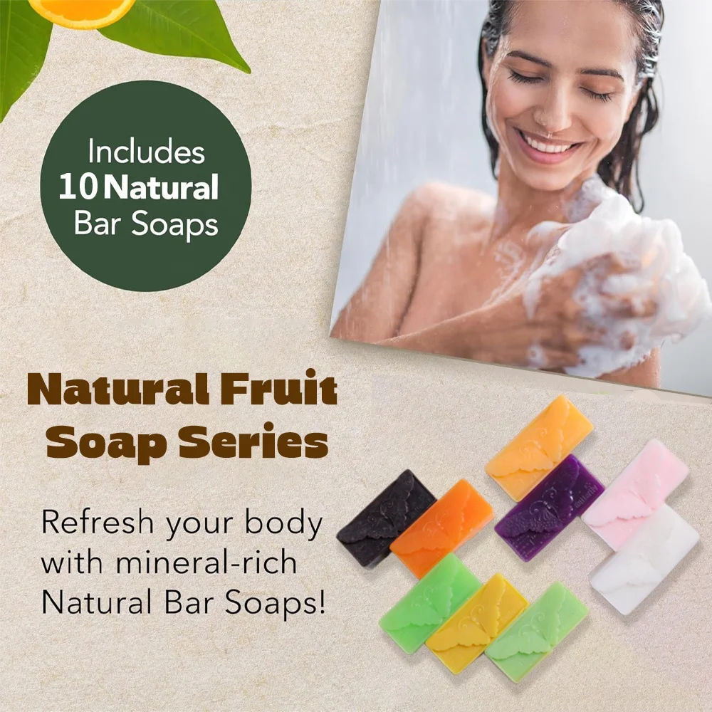 100% Natural Bar Soap Assorted 10 PCS Soap Gift Set Organic Ingredients & Essential Oils Bath Soap