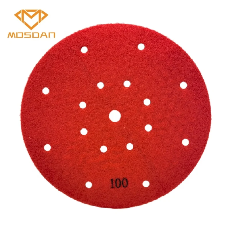 6 Inch 150mm  Holes  Diamond Dry Resin Polishing Pads for Granite Marble Limestone