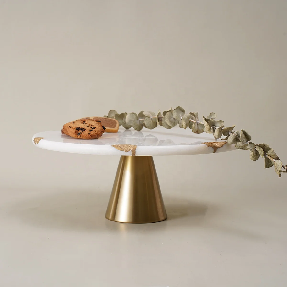 Wholesale Marble Stone Cake Stand Black White Natural Stone Round Wedding Party Cake desert display Stand