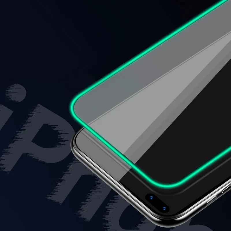 Multi Color Silicone Glow in Dark Fluorescent Color 9H Tempered Glass Luminous Screen Protectors for iPhone 11 12 13 14 Pro Max