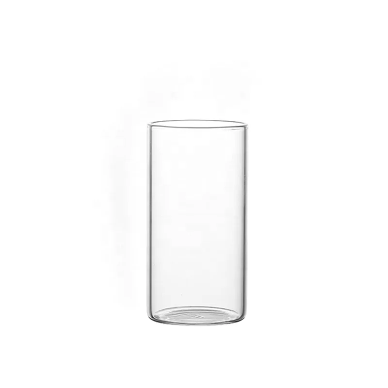 Wholesale Cheap Custom Borosilicate Clear Glass Cup Cylinder Milk for Drinking