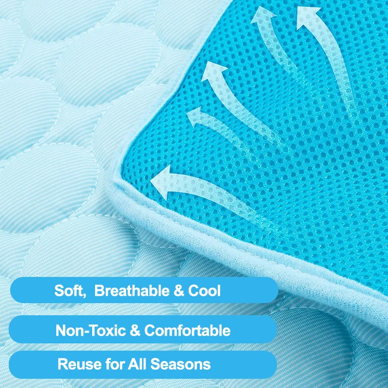 Summer Dog Bed Accessories Cooling Durable Ice Fabric Ice Sleeping Pad Pet Cooling Mat For Dogs
