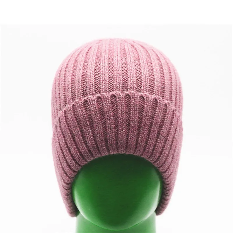 Пользовательская зимняя шапка RPET из переработанного полиэстера, мягкая вересковая пряжа с манжетами, Шапка-бини с черепом для мужчин и женщин