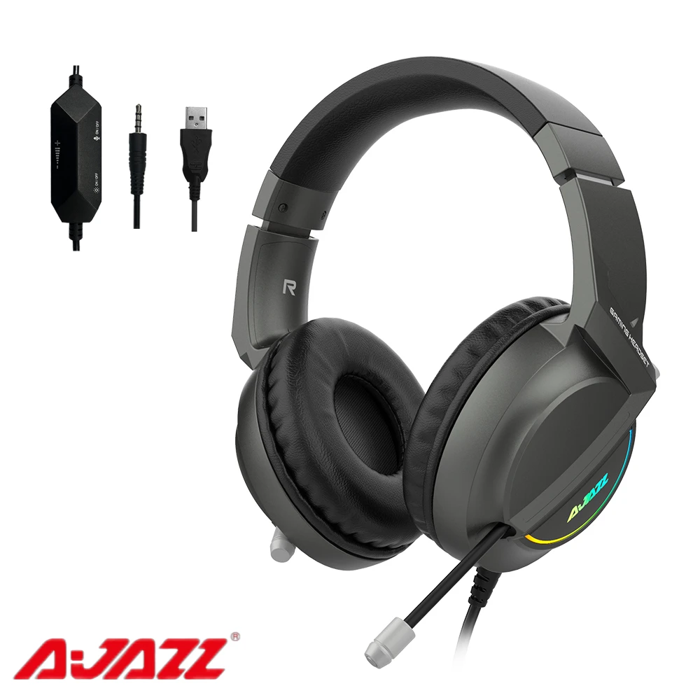 AX365 Best Sellers 346g usb Wired Gaming headset 7.1 Sound multifunction On-cord Control for PC Gamer headphone