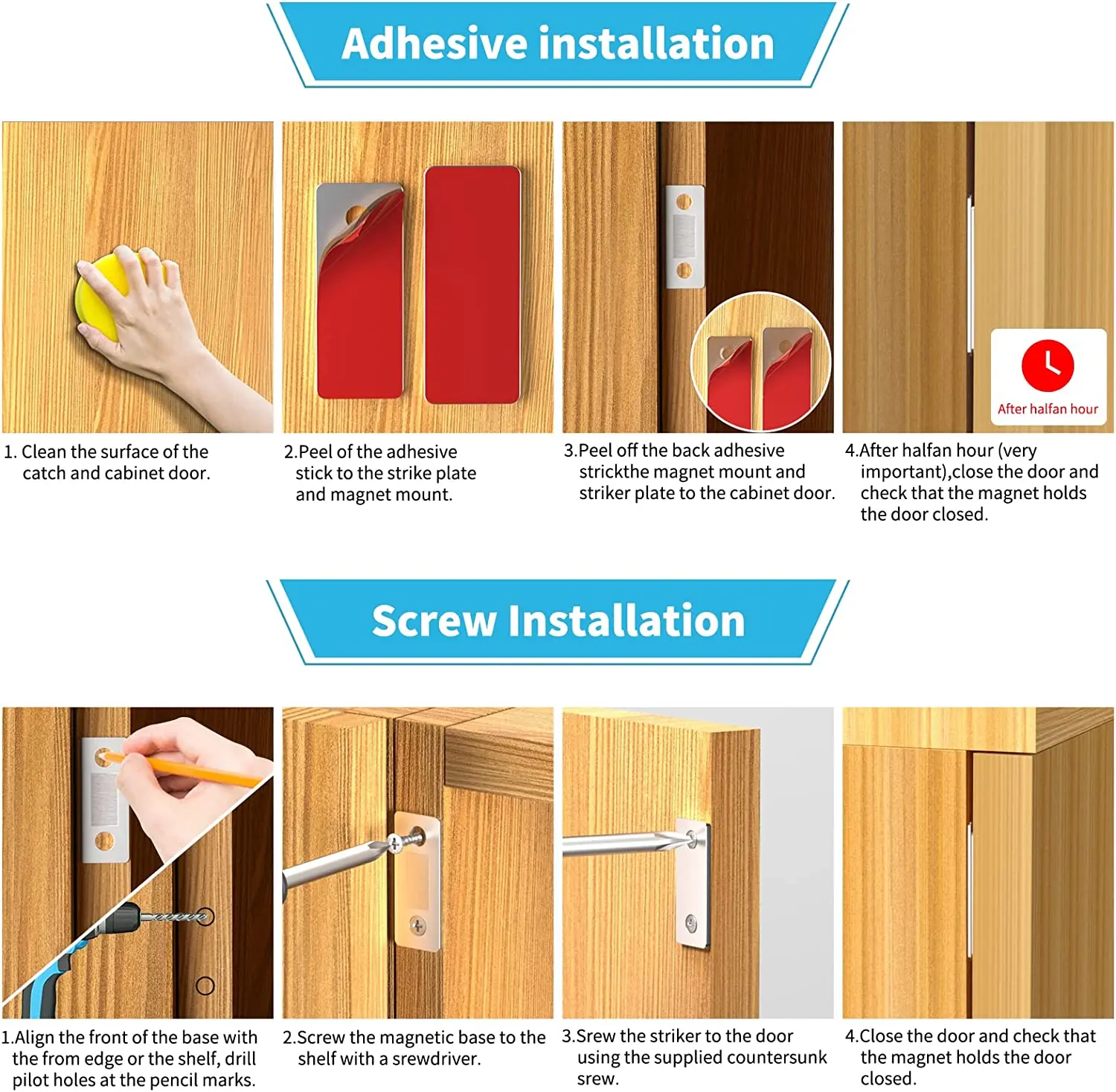 Strong ultra-thin invisible door cabinet magnetic Thin Magnet Latches for Sliding Doors