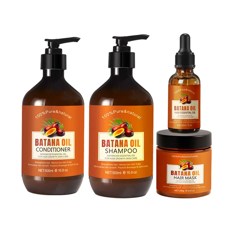 Private label Batana Oil hair growth oil serum shampoo and mask set for thicker, fuller and healthier hair