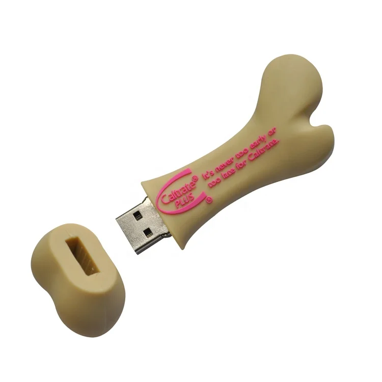Cute Dog Bone Shape Usb Memory Stick With Logo ,Mini Pen Drive Plastic Bone USB 2.0 Flash Disk