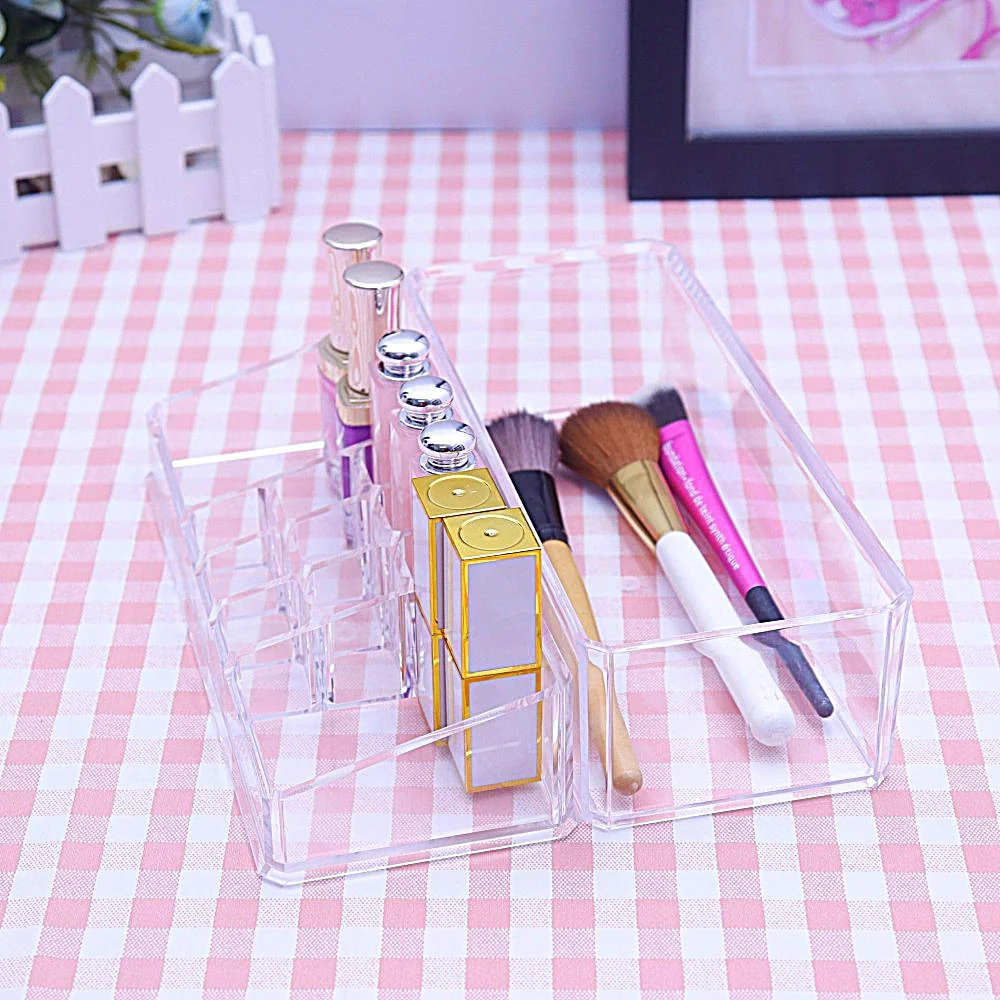 Акриловый прозрачный Ванная комната пункт маникюрный Настольный ящик для хранения кисточки губная помада лак для ногтей контейнер