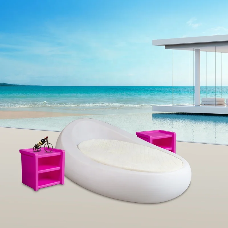 Outdoor furniture sunbed Plastic poolside bed with cushion outdoor in water daybed