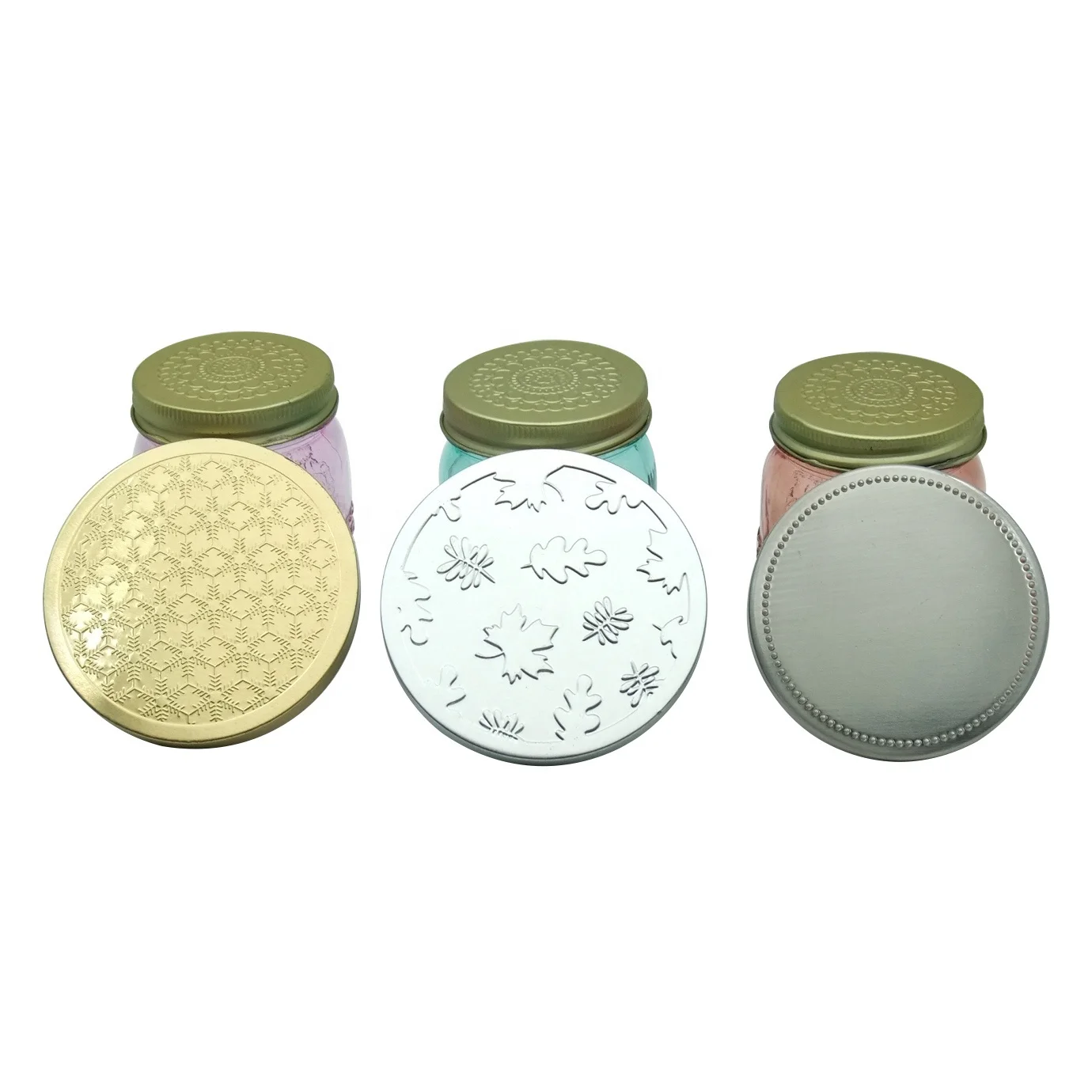 Black Gold Tin Wood Lids Haodexin Candle Jars with Metal Lids Zamac Perfume Caps Candle Tins Cans with Lids for Candle Making