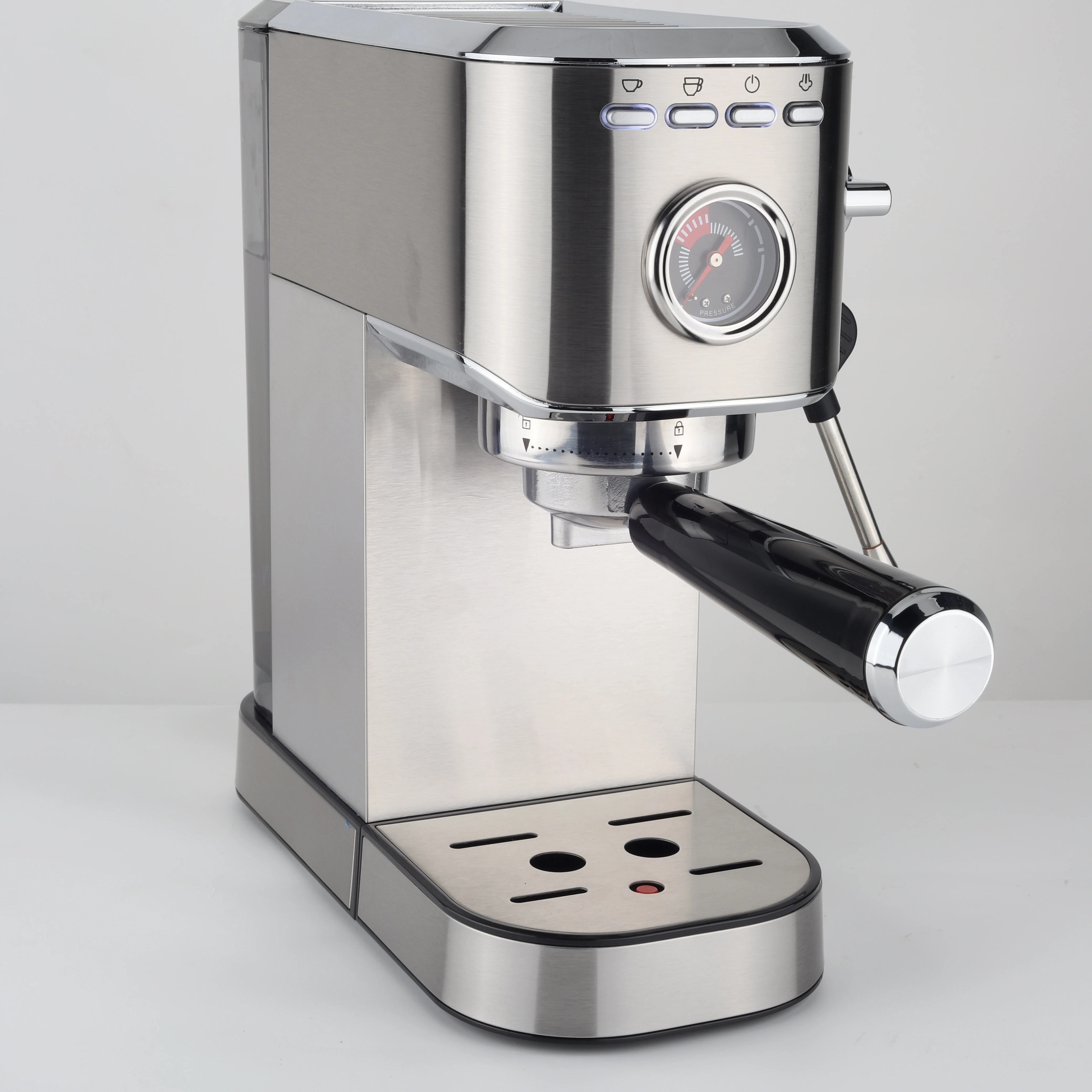 20Bar espresso cappuccino Stainless steel with pressure display high pressure meter electric espresso coffee maker