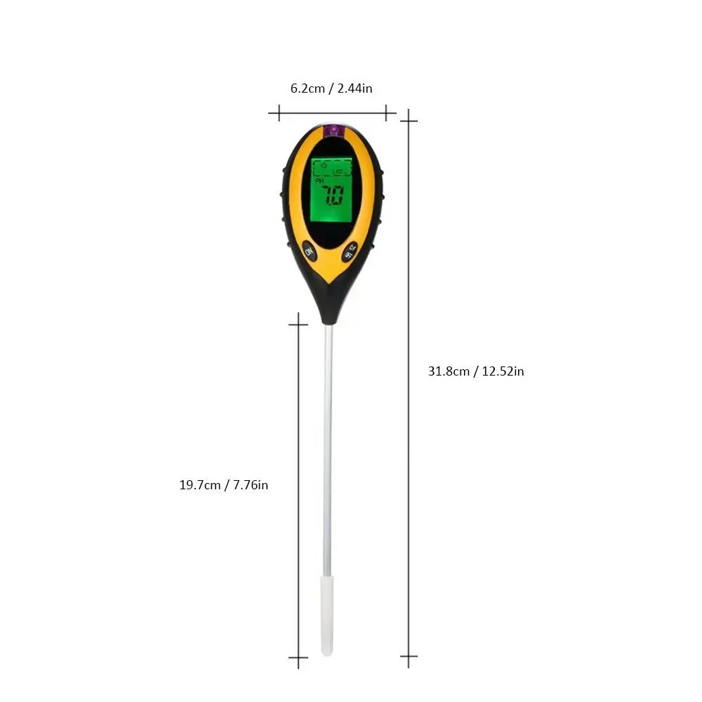 4 in 1 Soil PH Meter, Soil Tester Moisture Moisture Meter Light and PH Tester for Potted Plants Gardens
