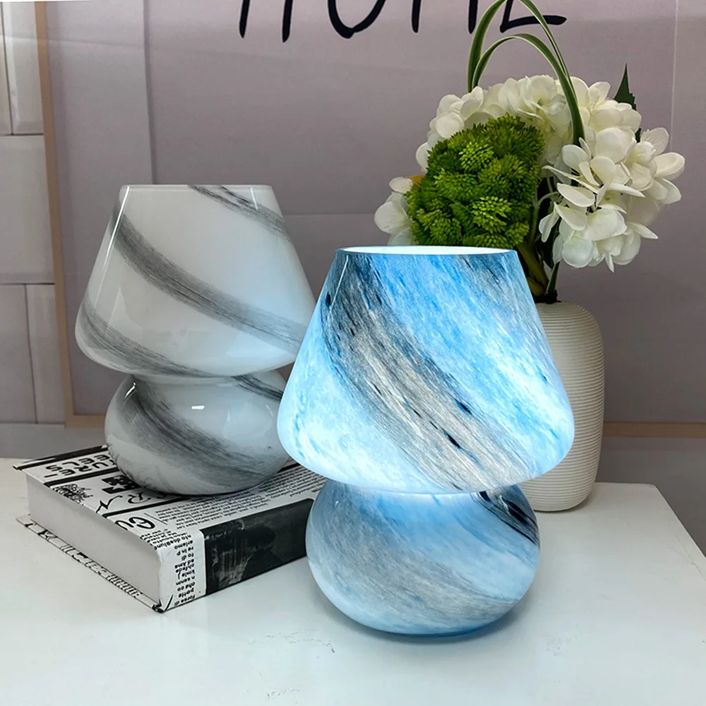 New Mini USB Mushroom of Mars Moon space glass Led Desk Table Lamp