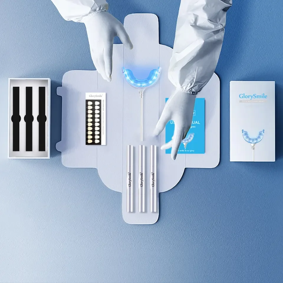 Professional Home Teeth Whitener Kit Custom Logo Blue LED Light Teeth Whitening Kit For Sensitive Teeth