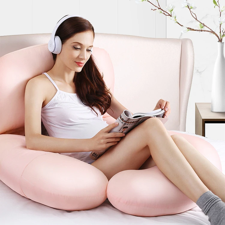 Custom G Shape 60S Organic Cotton Massage Body Pregnancy Pillow
