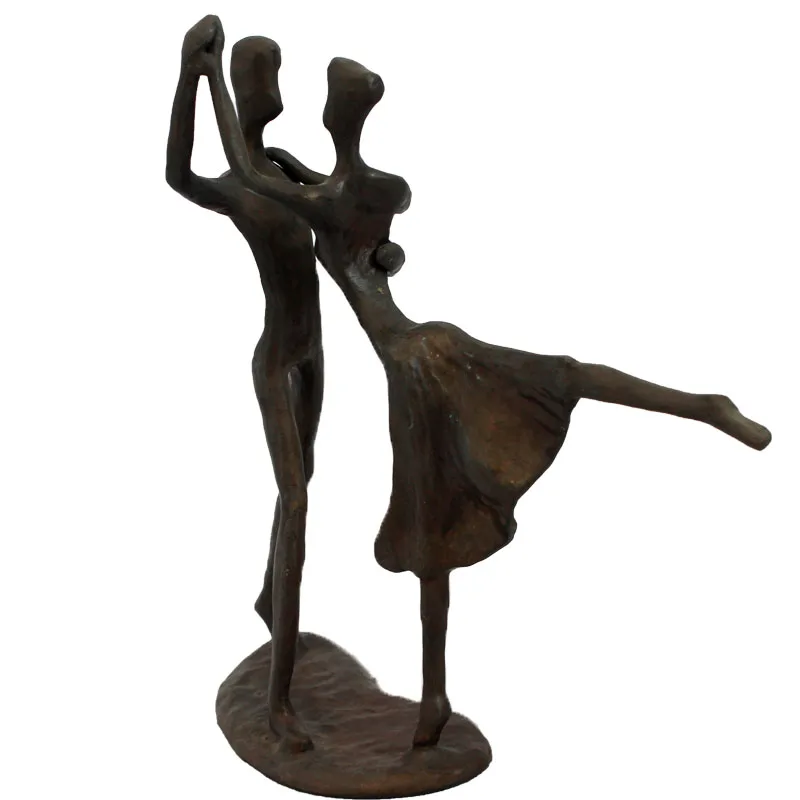 Metal Sculpture Dancer Statue couple Dancer Brass Figurine For Decor or for bar decor