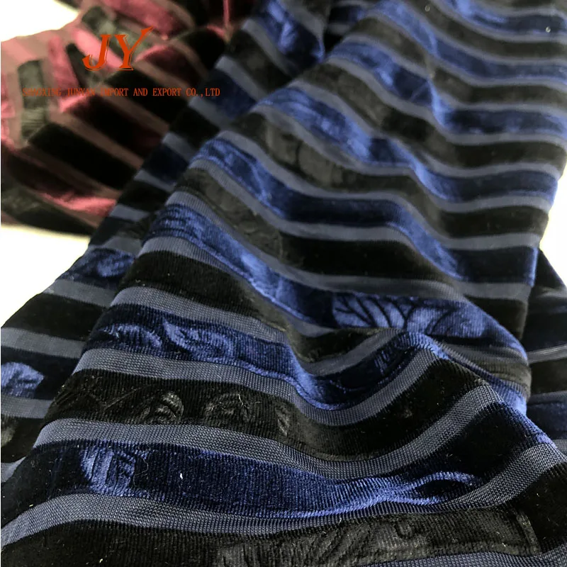 
flower pattern embossed korean spandex velvet fabric for girl clothings 