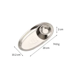 304 Stainless Steel Snack Plates Dinner Plates Camping Dishes Snack Tray  Family Party Restaurant Kitchen BBQ Metal Dinner Plate