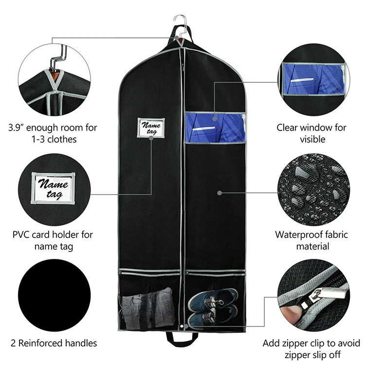 Складная сумка из нетканого материала с принтом на молнии