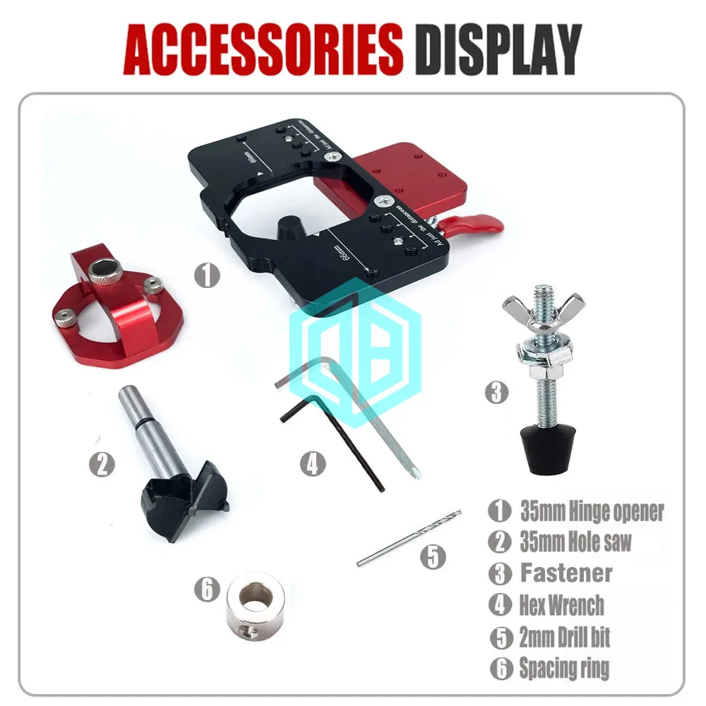 35mm Hinge Jig Woodworking Drilling Guide Locator Wood Door Concealed Installation Household Hole Opener Tools Puncher Template