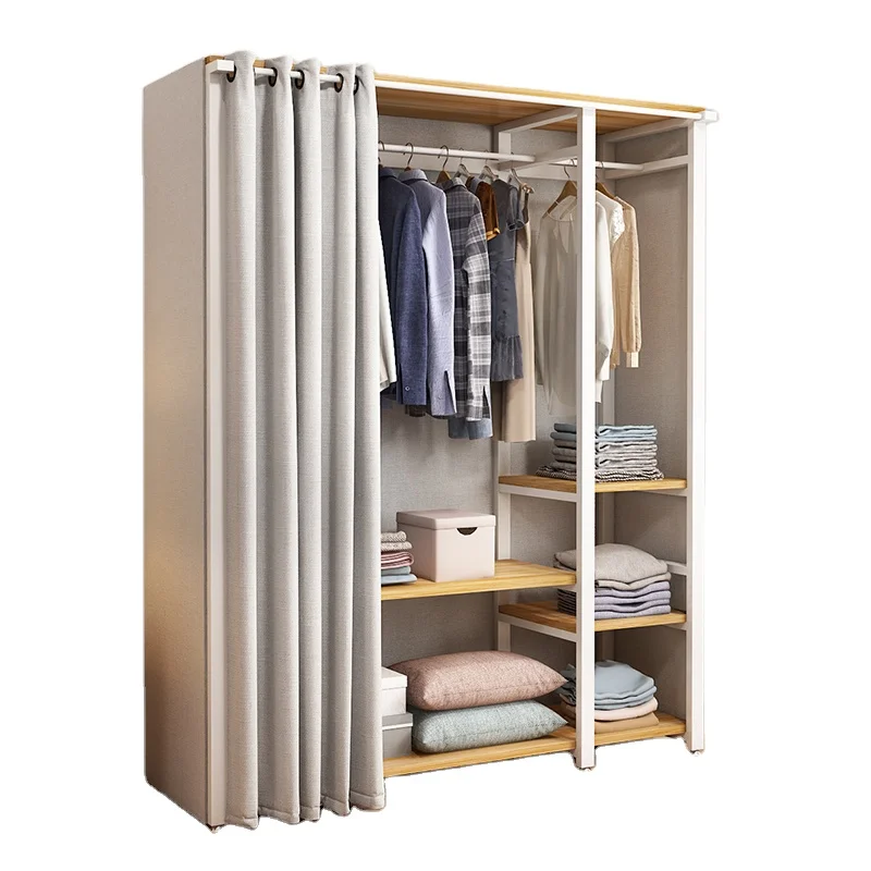 Simple Modern Furniture Metal Wardrobe Assembly Wardrobe Closet Wrought Iron Wardrobe