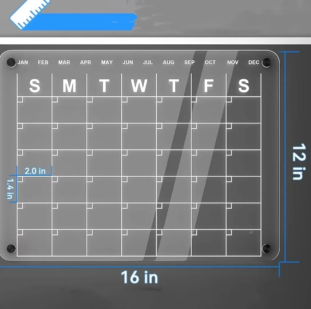 Acrylic magnetic menu board clear weekly calendar planning noteboard refrigerator dry erase board to do for Office School Home