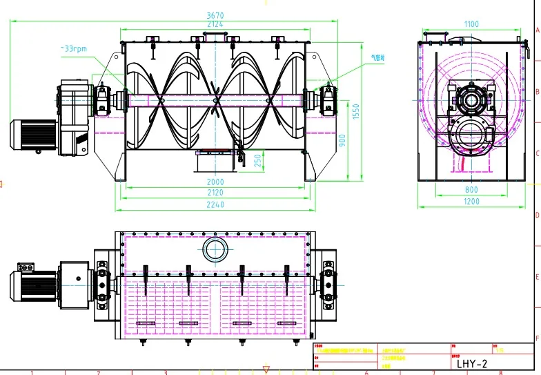 2000L LHY-2 Shengli Industrial Stainless Steel Flour Spices Spiral Horizontal Ribbon Mixer Horizontal Powder Mixer Machine