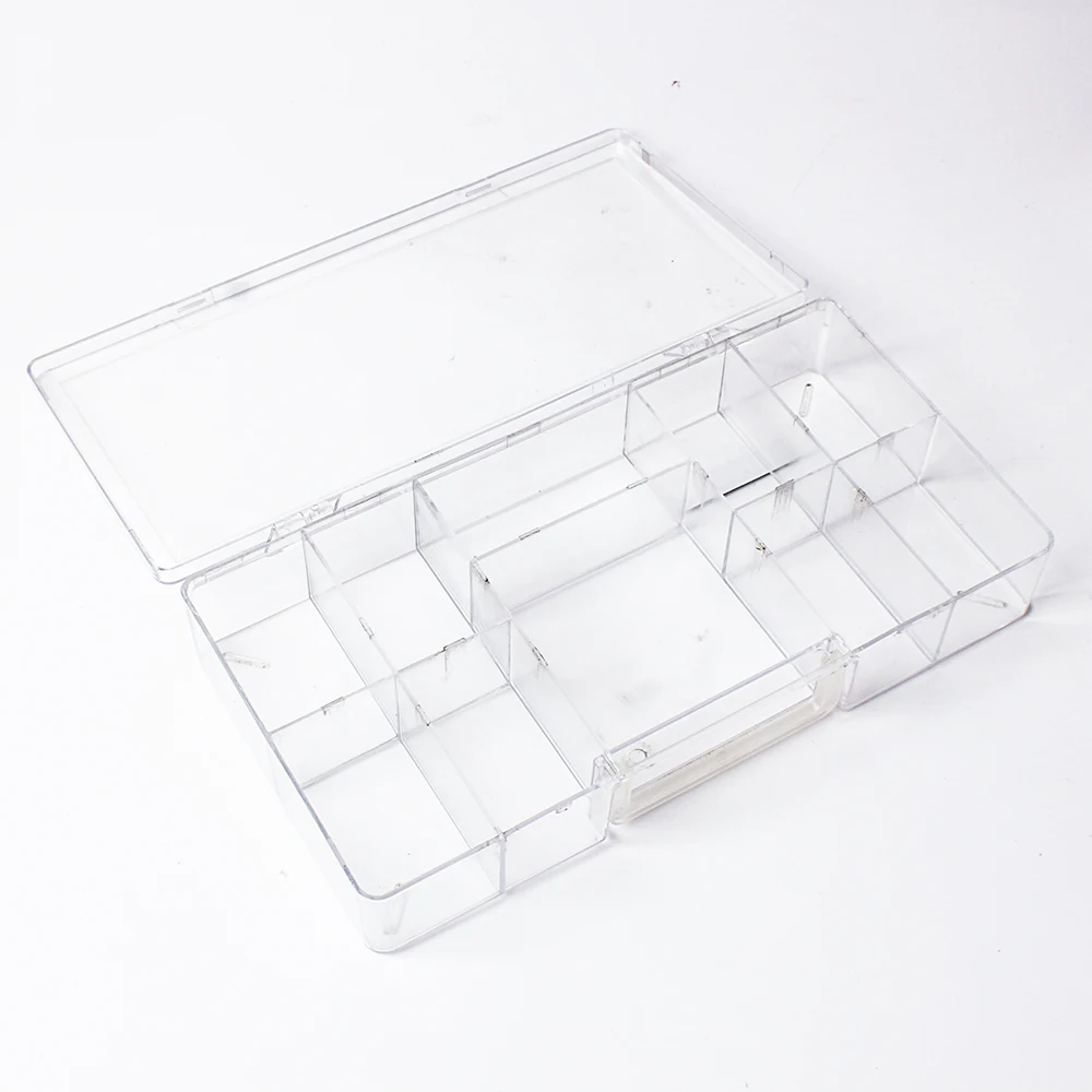 29504 Acrylic Storage box  bead organizer case Jewelry plastic storage box 10spaces with handle