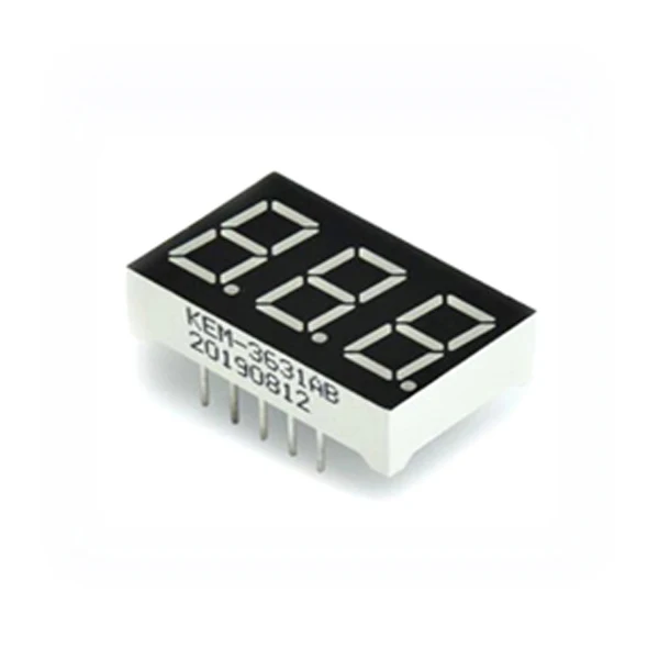 houkem-3631-BSR 11 pins red anode 0.36 inch 3 digit led 7 segment numeric digital display