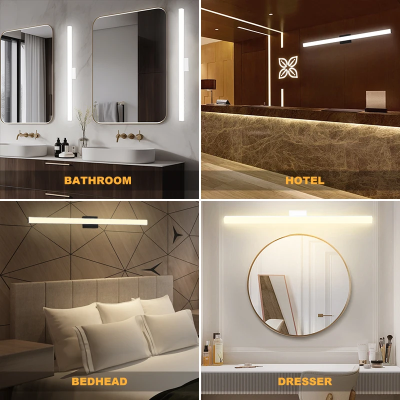 Brandon Minimalism LED Mirror Headlight 10W-25W Indoor Wall Light Bathroom Vanity Lighting Fixture for Hotels Aluminum Lamp Body
