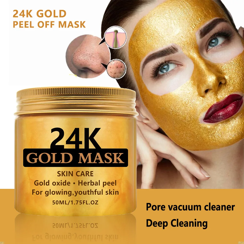OEM Shrink Pores Moisturizing Remove Blackhead Peeling 24k Gold Facial Mask