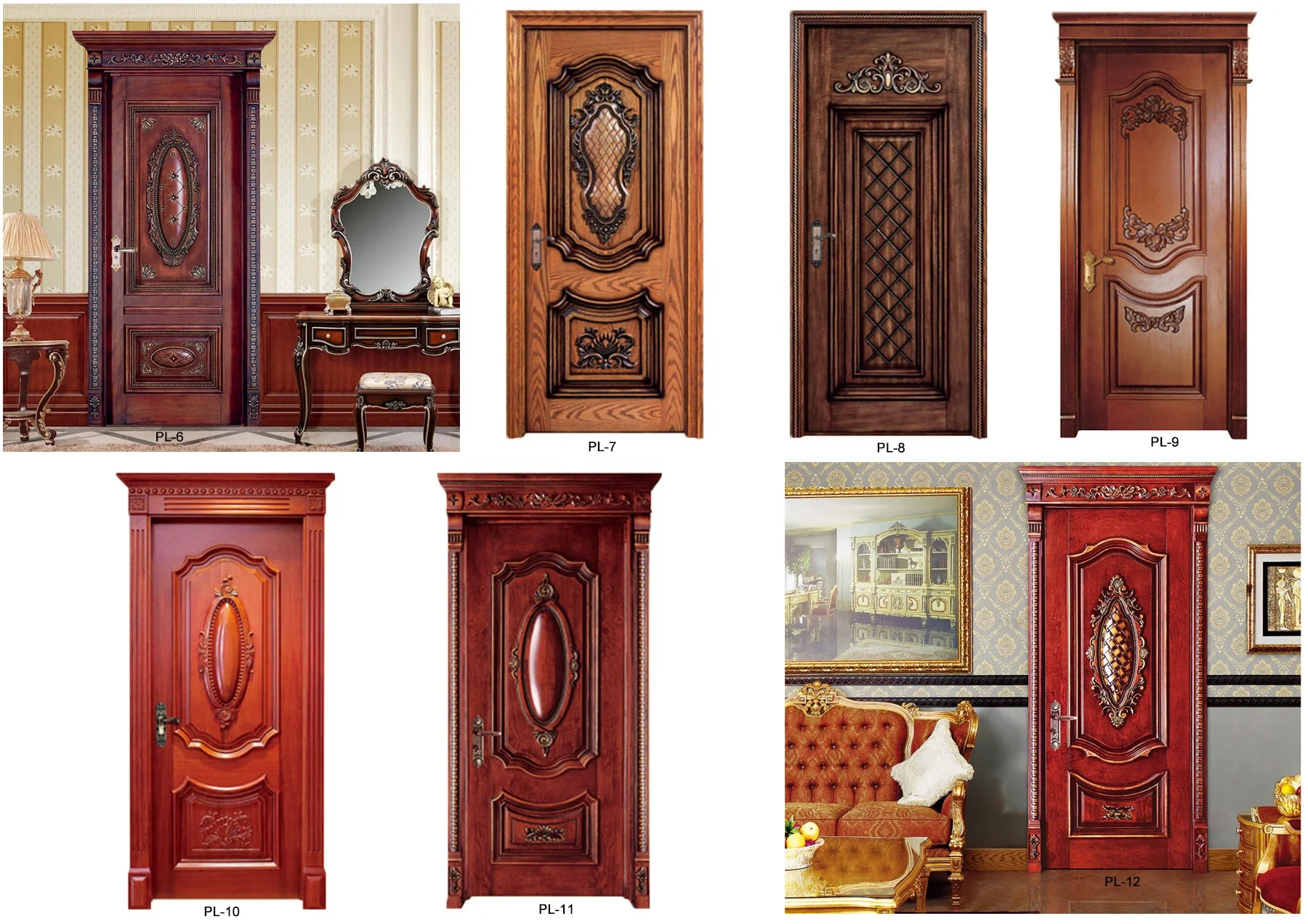 Factory sale high quality interior solid teak wood door for room