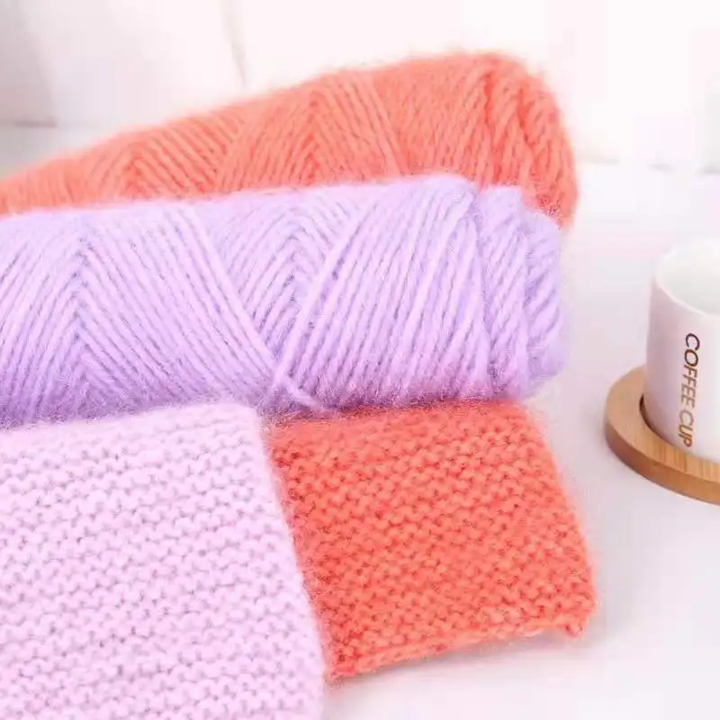 Ready To Ship 3 Strands 37 Colors Soft Squirrel Velvet Yarn polyester furry yarn thick knitting thread for Hat Scarf Sweater