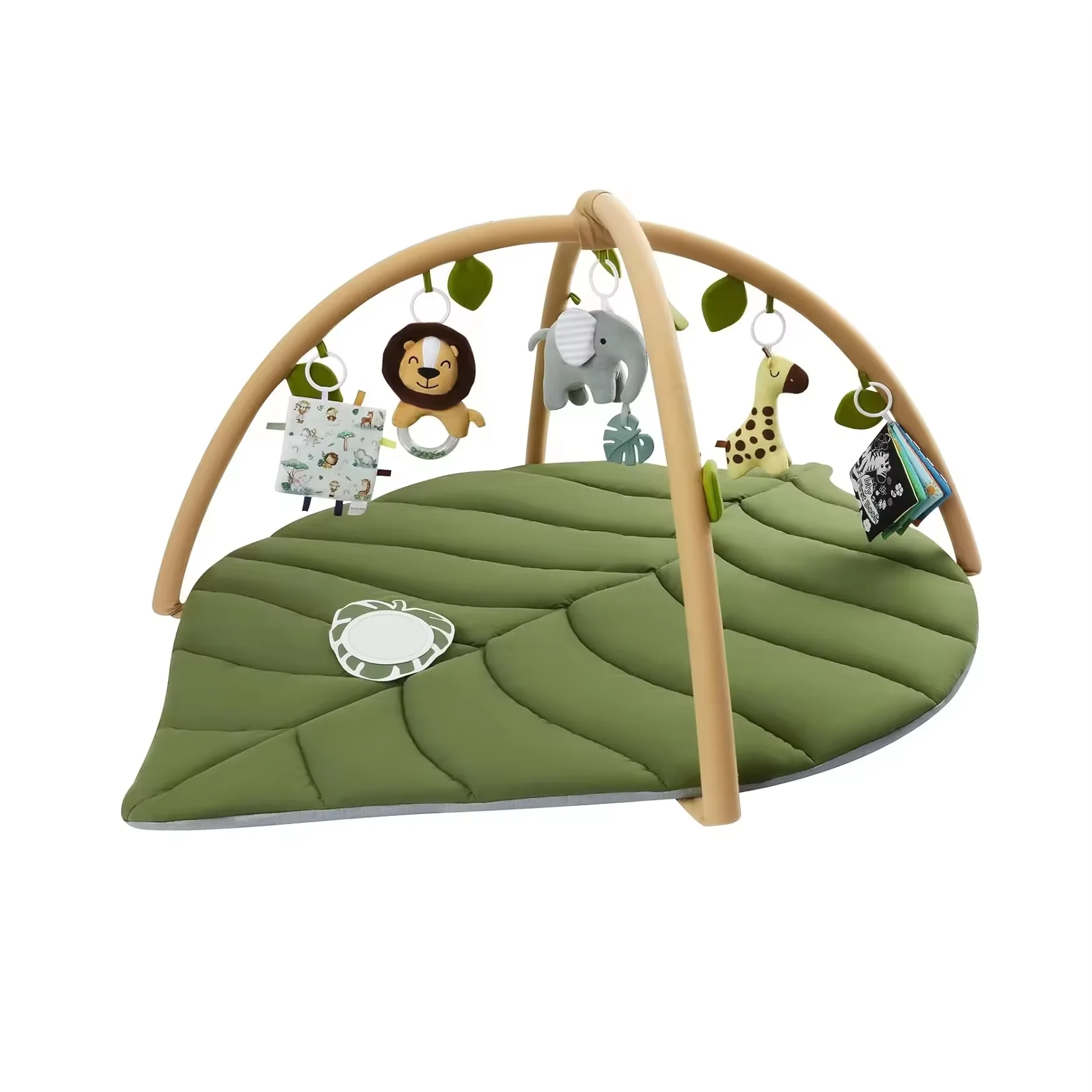 5 in 1 New Born Baby Sleeping Nest Plush Infant Foldable Soft Leaf Shaped Cotton Bed Sensory Play Gym Activity Play Mat