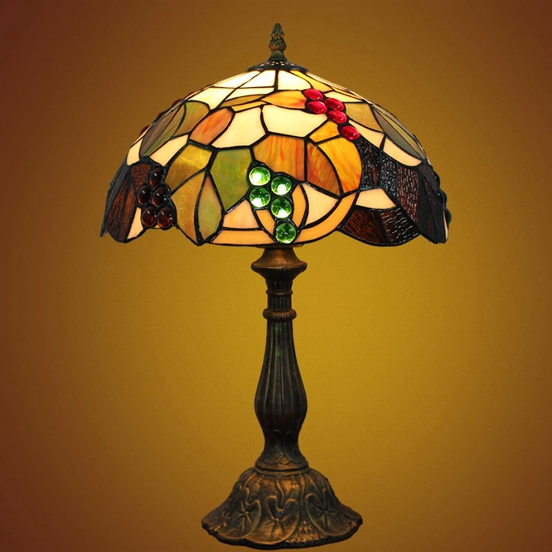 
Classic Vintage Animal Upscale Tiffany Stained Glass Lotus Style Lamps Wholesale Hotel Bedroom Table Lamp 
