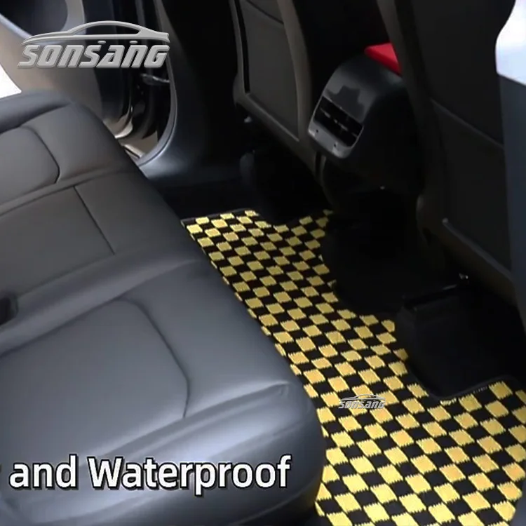 Custom checkered floor mats auto carpet tapetes pesoalizado floor mat car