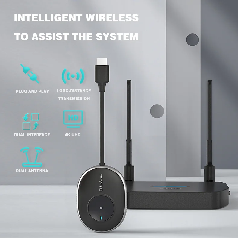 Wireless Transmission 4K 1080P Audio Video Wireless HD MI Transmitter Receiver for Laptop TV Monitor Projector