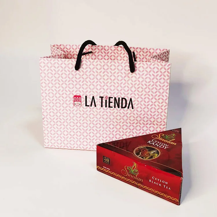 Custom Luxury Craft Gift Brown White Packaging  Printed Shopping Bag White paper Bags With Your Own Logo