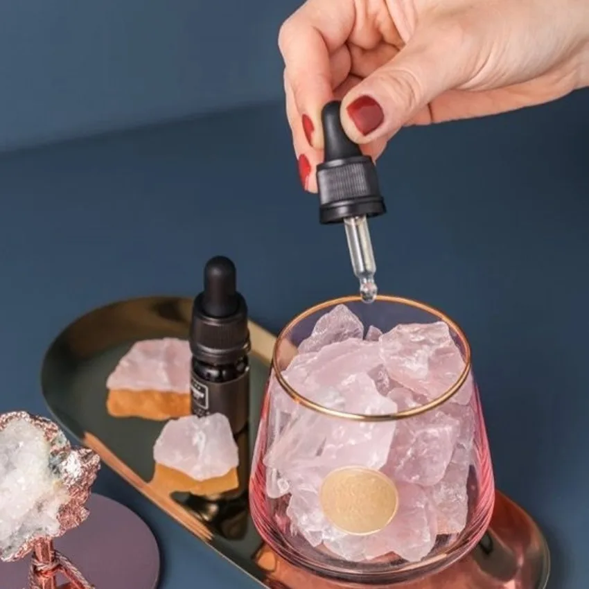 OEM Beauty Diffuser Aromatherapy Essential Oil Natural Tea Tree Rose Natural Rosemary Aroma Essential oil with Crystal Stone Set