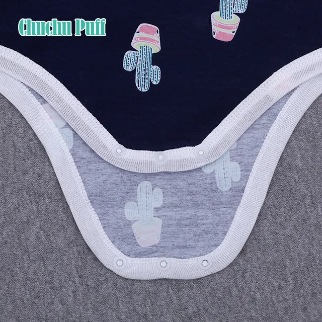 100% Cotton Cute Printing Custom Low MOQ Short Sleeve Baby Bodysuit Baby Romper