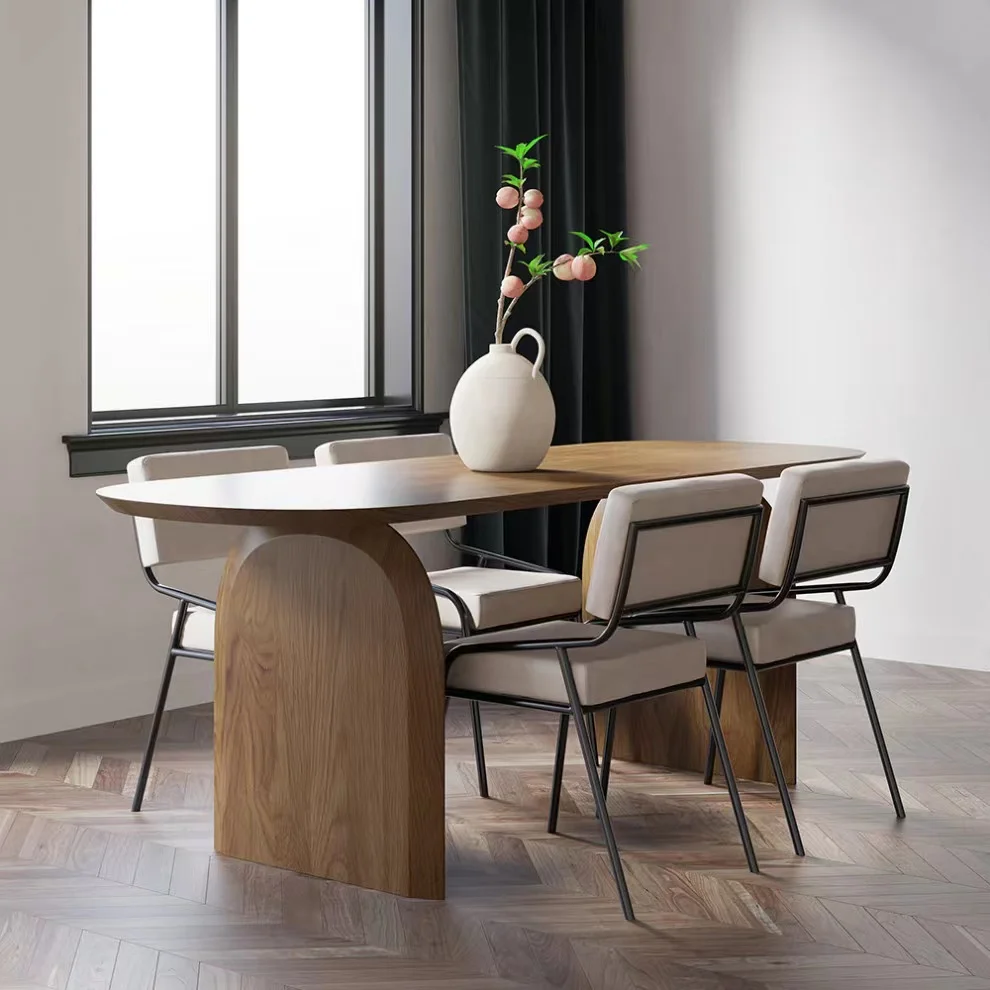 Modern Dining Table Set Furniture Wooden Material Luxury Style Home Dining Wooden Furniture