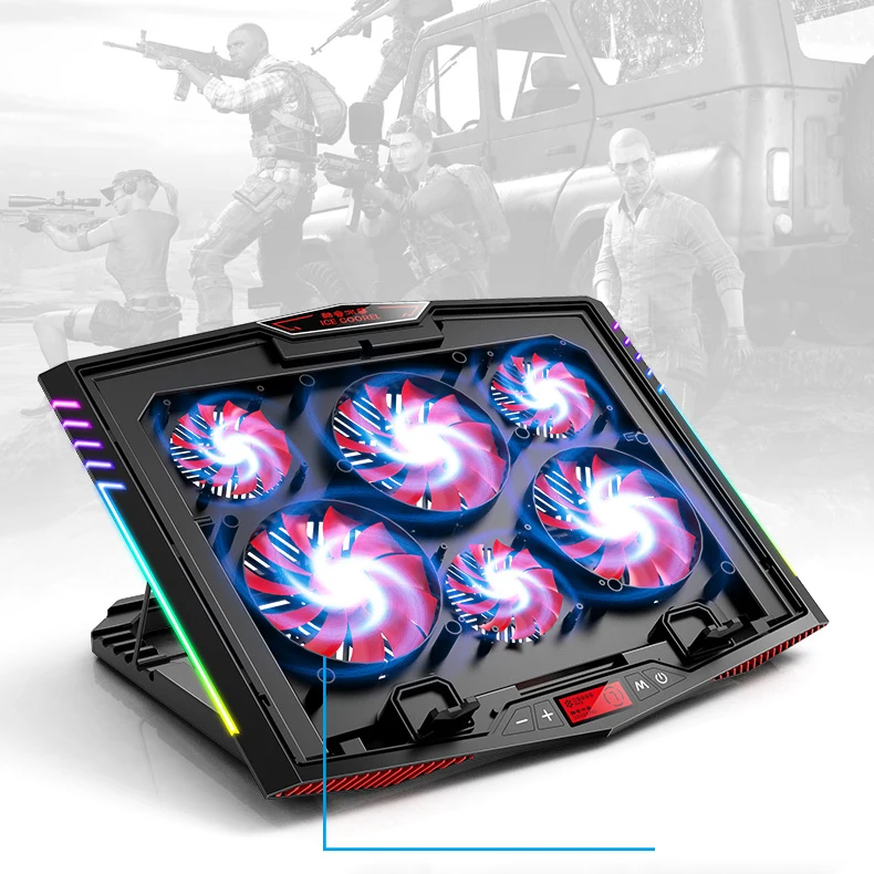 Игровые аксессуары охлаждающая подставка для ноутбука со светодиодным экраном и USB 2,0, подставка для ноутбука 21 дюйм
