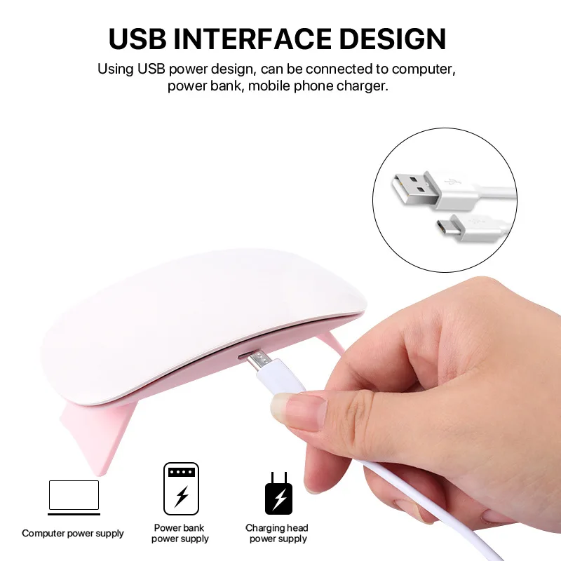 Sep Discount Mini 6W UV Led lamp Nail Rechargeable Salon Acrylic Uv Led Table Nail Lamp For Nail Art