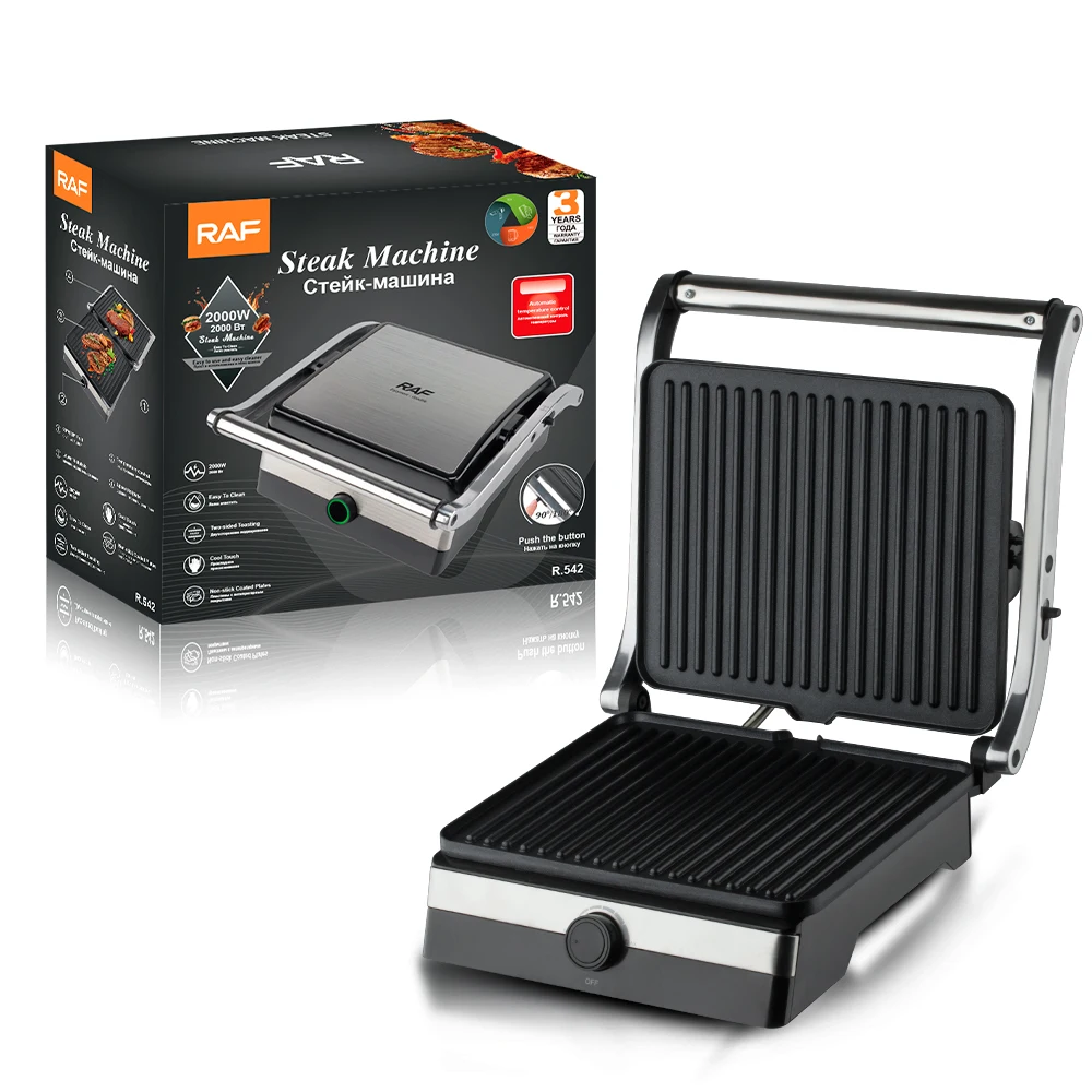 RAF 2000W Multifunctional Electric Non-stick Coated Panini Sandwich Maker Steak Grill Machine Indoor Grilling Machine